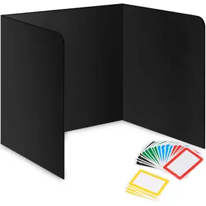 22-Pack Desk Dividers for Students - Durable &  Plastic Study Carrel Divider, Classroom Folders Teacher Supplies, Easy-to-Clean Plastic  Shield Folder Boards for Student Desks, Black