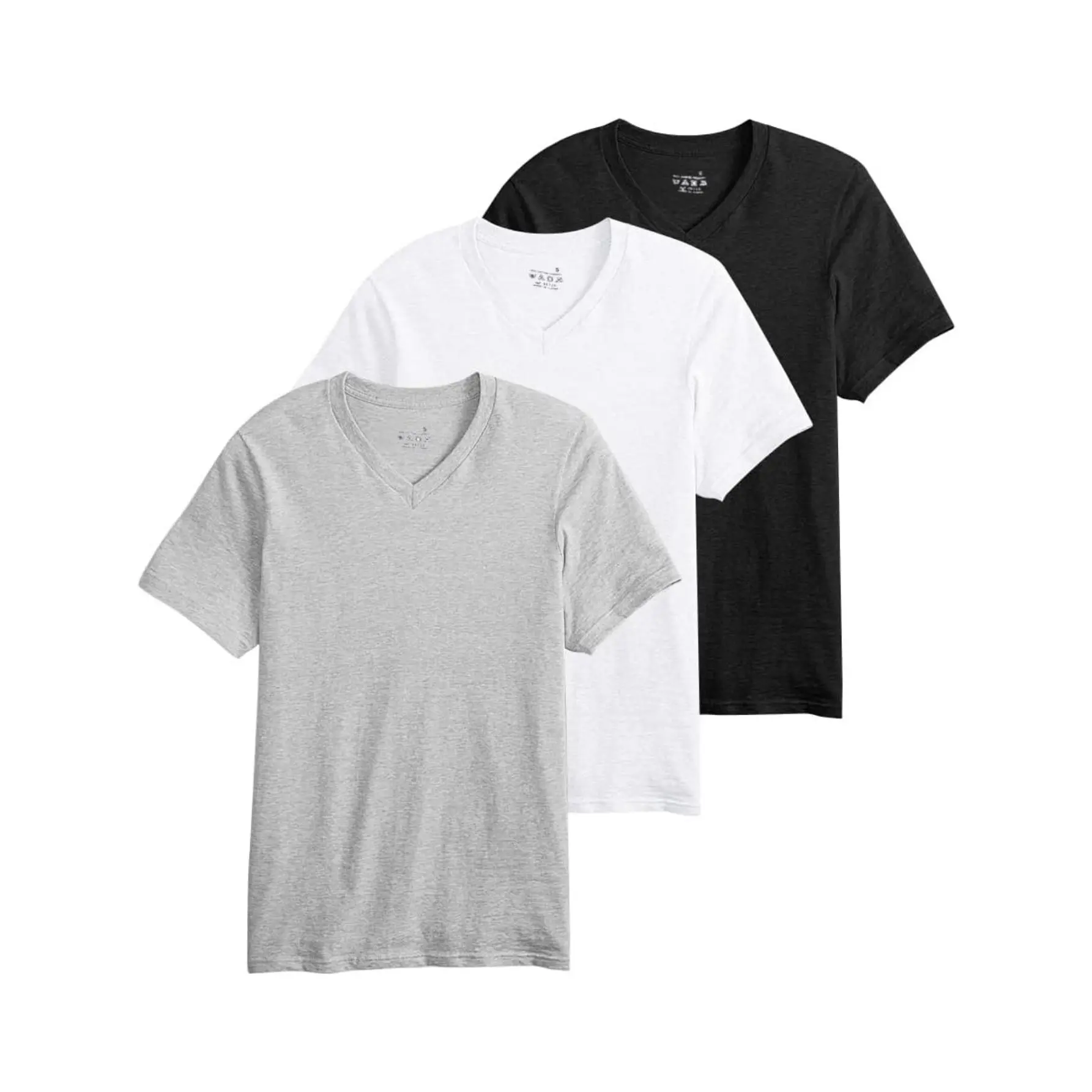 3-Pack V-Neck for Men's 100 Cotton Tagless White T-Shirt Lightweight Undershirt Tee