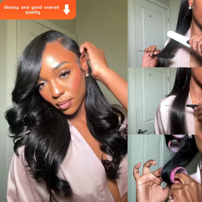 [Ashine] Affordable Brazilian Virgin One-directional Cuticles-sleek, Tangle-resistant, and Re-wearable Glossy Hair 10A Bundles 100% Human Hair Straight/Body Wave 10 To 30 Inch Wigs
