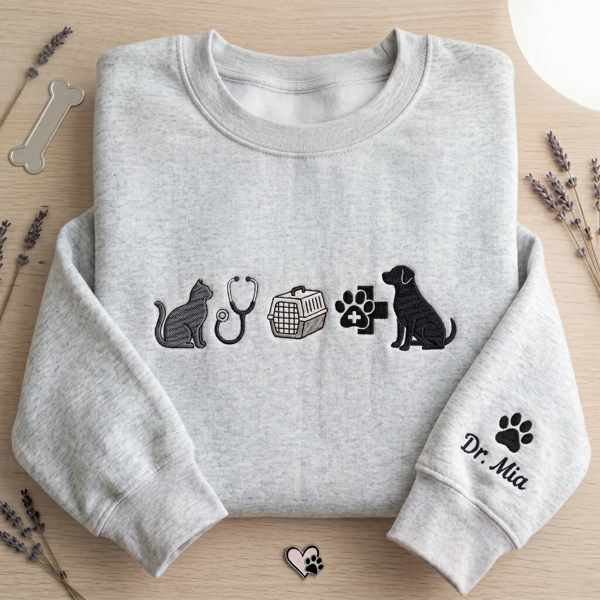 Personalized Veterinary Medicine Embroidered Sweatshirt, Vet Tech Crewneck, Veterinarian Gift, Veterinary Nurse Hoodie, Pet Doctor Crewneck