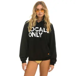 LOCALS ONLY RELAXED PULLOVER HOODIE - BLACK
