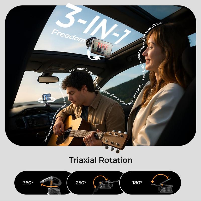 LISEN for Magsafe Car Mount, Magnetic Phone Holders for Your Car, Vacuum Phone Mount for Car Accessories for Women Men Interior Jeep BMW, SuctionPro Gifts Kits, for iPhone 17 Pro Max 16 15 14 13