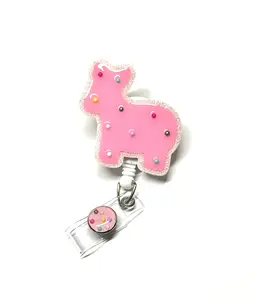 Animal Cookie Badge Reel, 2”, Retractable Swivel Alligator Clip, Teacher, Office, Nurse, Pediatric