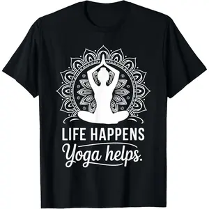 100% Cotton Funny Yoga Art for Men Women Yoga Instructor Yoga Lover T-Shirt