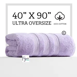 For Plus Size - Ultra Extra-Large Bath Towel - 40"x90" - Ultra Oversize Bath Sheet - 100% Cotton - LIGHT PURPLE COLOR