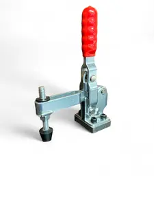 GH-12130-RIBS Low Profile Vertical Clamp with 500 lbs Holding Capacity & Rubber Spindle 5/16-18unc x 2.87" for Metalworking