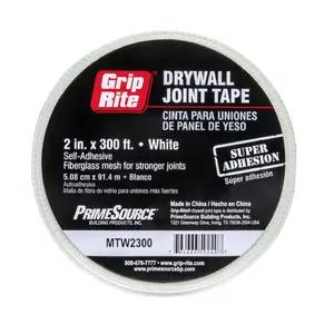 GRIP-RITE MTW2300 2 in. x 300 ft. White Fiberglass Drywall Mesh Tape