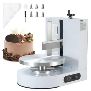 VEVOR Cake Decorating Machine, TikTokShopBlackFriday, Cake Cream Spreading Coating Smearing Machine, Low Noise Cake Frosting Machine, Turntable with Adjustable Scraper, for 4" to 12" Cake, 25-320RPM Rotating Speed, White