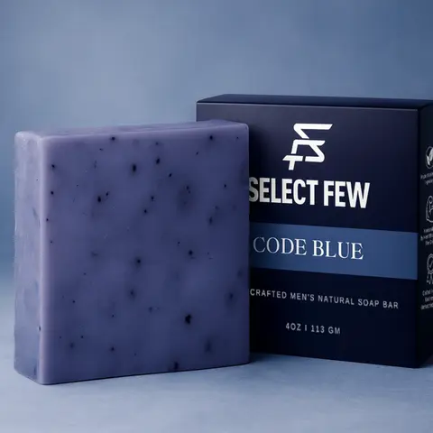 Code Blue Men’s Soap Bar – Handmade Soap with Cool Mint, Citrus & Cedar – Fresh, Long-Lasting Scent – Moisturizing Bar for Daily Use