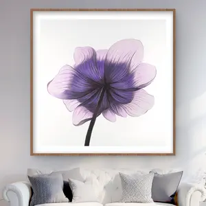 Begin Home Decor C1FM48483OGOAW 48 x 48 in. Beautiful Anemone Purple Flower Framed Print Wall Art - Home Decor