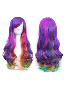 27 Inch Lightweight Wavy Wig with Bangs, Synthetic Heat Resistant Long Curly Hairpiece, Perfect for Daily Wear & Halloween, Elegant for Beginners