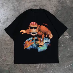 Funky Kong Surf T-Shirt, Meme Funny Animal Tee, Gifts Shirt, Unisex Vintage Graphic Tees Gothic Grunge Y2k Emo Scene Amity Affliction Style Clothes Men Women Streetwear