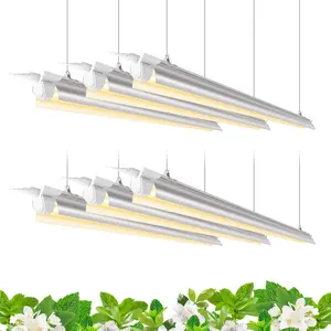 Barrina T8 Plant Grow Light, 252W(6 x 42W, 1400W Equivalent), Full Spectrum, Linkable Design, V-Shape with Reflector Combo, Yellow, 6 Packs