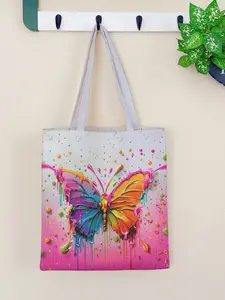 Butterfly Pattern Handbag, Large Capacity Shoulder Bag, Casual Simple Daily Use, Suitable for Men and Women, All Seasons