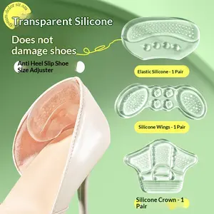 Silicone Invisible Transparent Heel Pads for Women's Shoes - Comfortable Half-Size Footwear Insoles, Chafing Prevention, Heel Slippage Protection, Non-Adhesive, Shoe-Safe