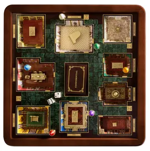 WS Game Company Clue Luxury Edition with Burl Wood Finish Cabinet and 3D Mansion Under Glass for 3 to 6 Players, Ages 8+