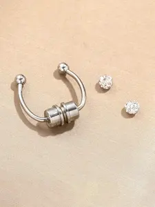 No need for perforated double headed diamond studded nose rings, suitable for daily wear, vacation dates, and other occasions, it is also a surprising and exquisite small gift, Rhinestone nose ring