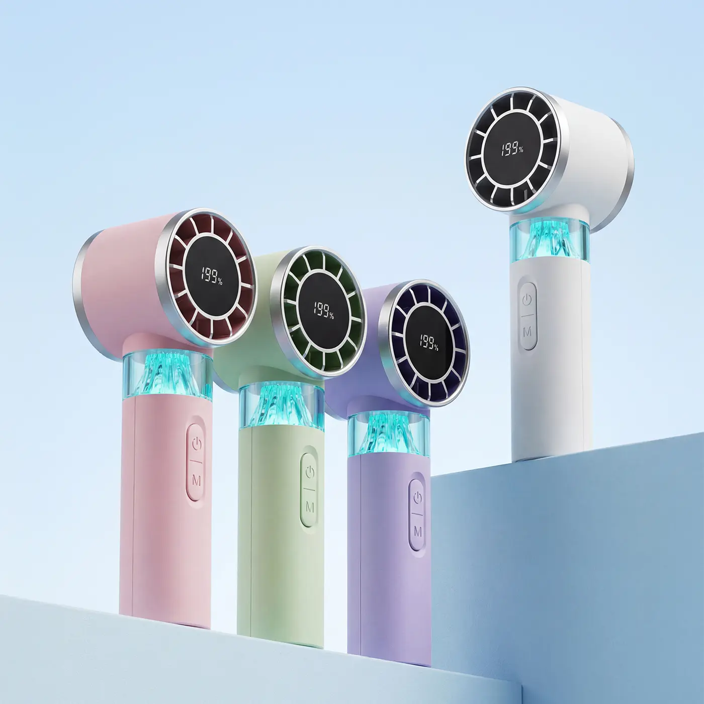 Portable mini fan, handheld fan, with digital display, adjustable speed, rechargeable personal fan, suitable for travel, makeup, outdoor activities, as a gift for others