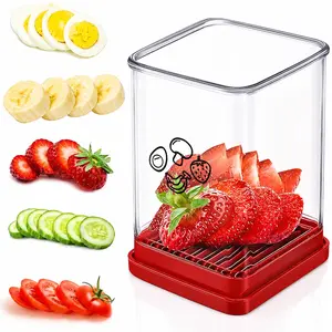 Fruit Slicer Cup, Speed Cutter for Strawberry Banana Grape Egg, Stainless Steel Vegetable Cutting Kitchen Gadget, Kitchen Portable Slicing Tool