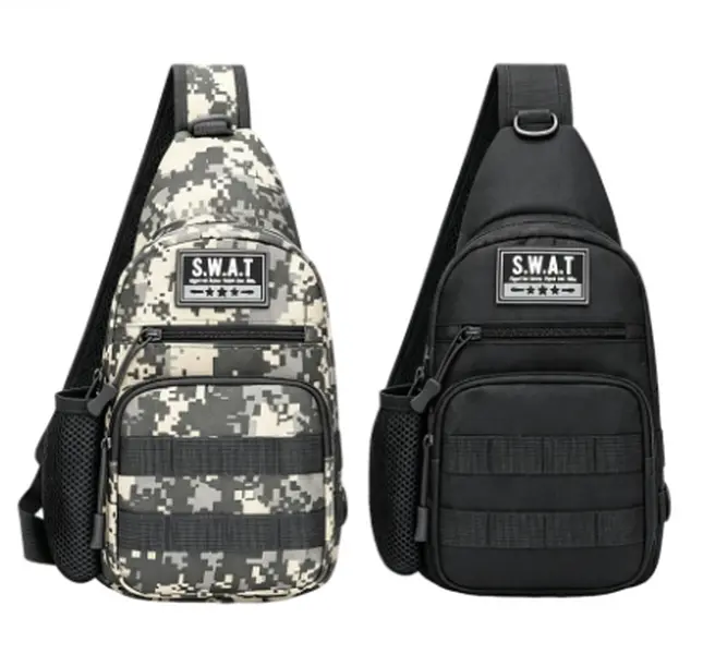 Crossbody Chest Bag,Adjustable Strap,Wear Resistant,Large Capacity Space,Detachable Hook Accessory,Front Zipper Pocket,for Outdoor Activities Daily Life