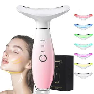 7 Color LED Facial Massager, Beauty Neck Instrument, Skin Care Face Massager, Vibration for Skin Care and Double Chin, Winter & New Year Gift, Valentine's Day Gift