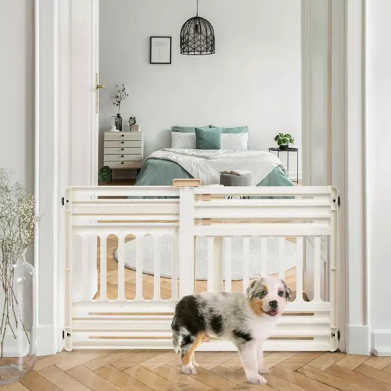 24 to 39" Plastic Portable Expandable Pet Gate, Safety Gate -WHITE