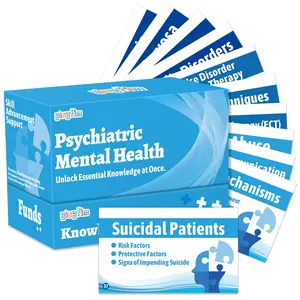 Psychiatric Mental Health Flash Cards Medical Nursing School Essentials Review Exam Flash Cards Double-Sided Professional Study Tool School Supplies & Gifts for Medical Students Test Prep
