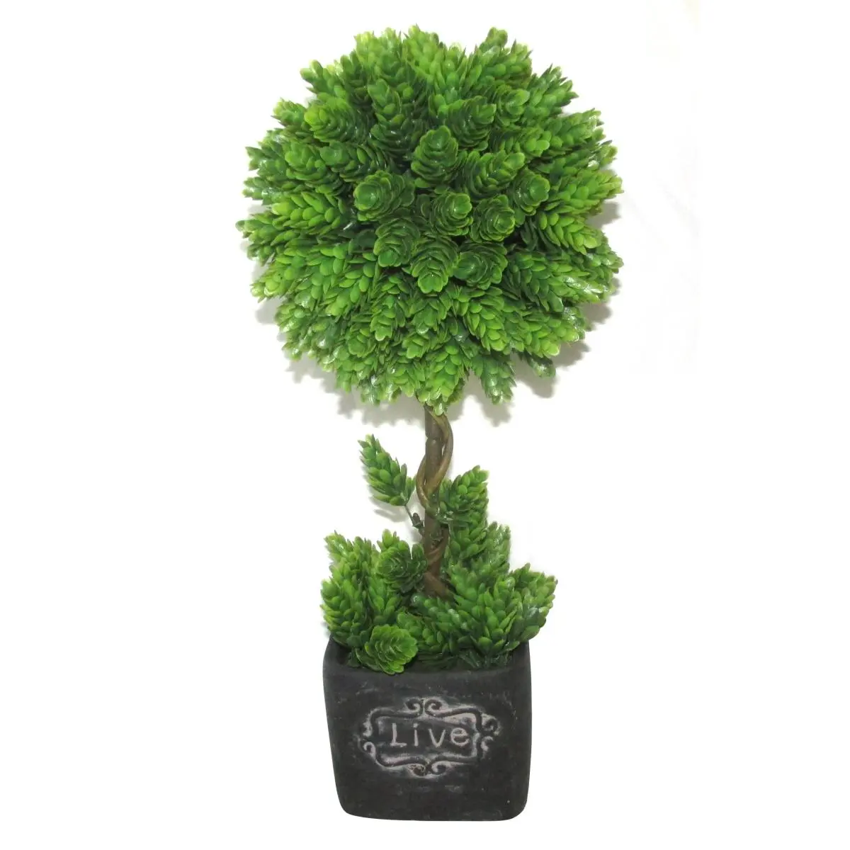 212 MAIN Polyester & Plastic Artificial Topiary Tree (7x7x16 in) - Decorative Indoor Plant for Bedroom, Home Improvement, Garden Supplies