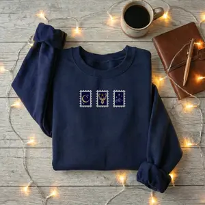 SJM Stamps embroidered crewneck Fantasy inspired | Throne of glass | Acotar | Crescent City