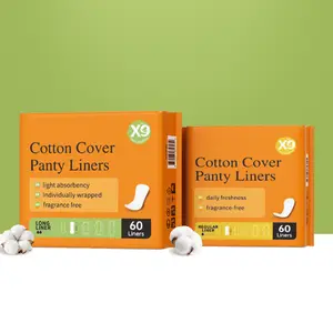 X9 100% Organic Cotton Menstrual Pads，Ultra-Thin and High Absorbency，Compact，Antibacterial, skin-friendly, ultra-thin sanitary napkins.Two lengths fit all skin types,60 pcs/Bag.NO Petroleum-Based Microplastic，no chlorine, no fragrance，Safe