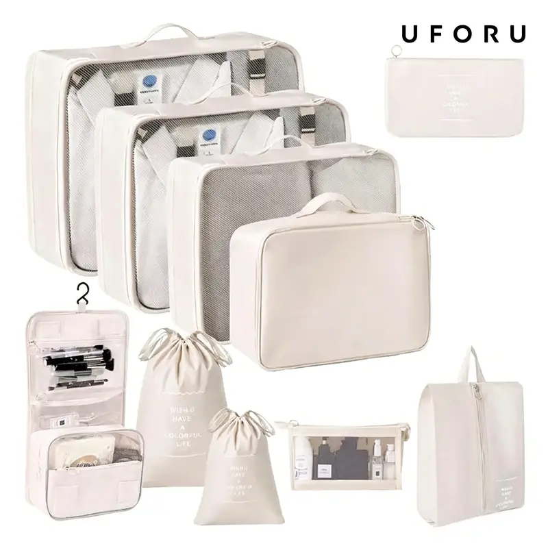 UFORU portable travel storage bag set, travel clothing organizer bags, travel cosmetic storage set for clothes, shoes, and underwear, ideal for packing suitcases, waterproof storage bags,,midyearsale