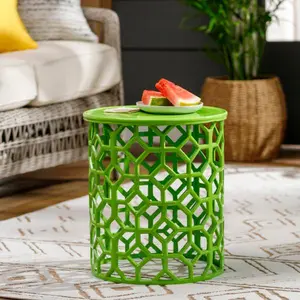 Hale Lattice Side Table in Lime Green