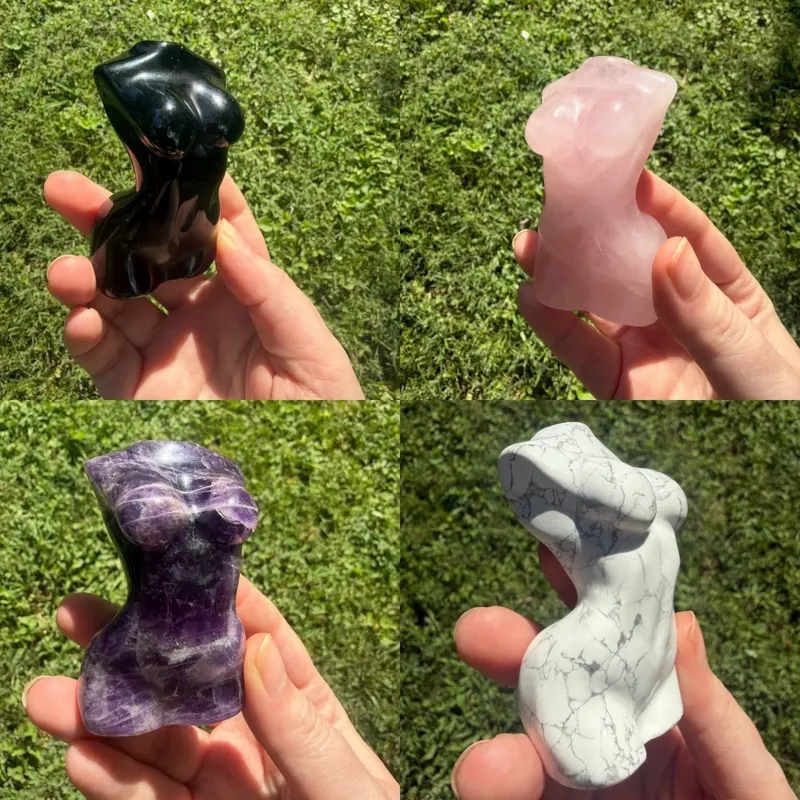 Crystal Goddess Body (Obsidian, Rose Quartz, Amethyst, Howlite)