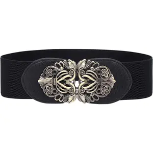 Women Retro Style Stretchy  Belt  Elastic Wide Dress Belts