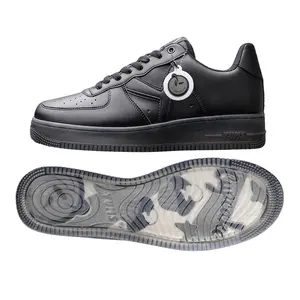 YUMS Cupcake Sneakers Blackout Edition - Black Leather Streetwear Style Shoes with Rubber Sole Casual Streetwear Comfort Footwear Closed Toe Trainer