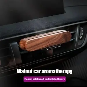 Auto Air Outlet Perfume Freshener Car Aroma Diffuser Vent Clip Wood Essential Oil Aromatherapy Holder with Fiber Diffuser Sticks