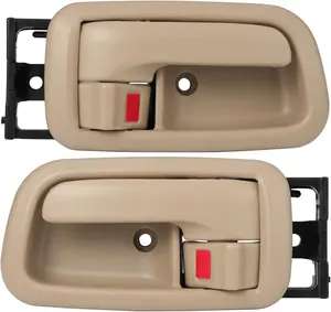 Interior Door Handles W/Bezel (Pair), Beige, Front Left Driver & Right Passenger for Toyota Tundra (Standard/Extended Cabs ONLY) 2000 2001 2002 2003 2004 2005 2006