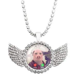 John Poke Necklace Funny Pig Lover Moon Charm Answer Phone Call Pendant Jewelry Novelty Gift Fashion Chain Decorated