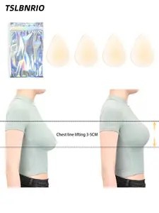 2 Pairs Seamless Silicone Bra Inserts, Reusable Adhesive Lift Pads, Waterproof Invisible Chest Enhancer for Swimsuits & Bras