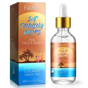 Elaimei Self Tanning Drops, Self Tanner Drops for Face & Body, Color Correcting Self Tan Drops, Skincare Cosmetic Tanning Water Drops