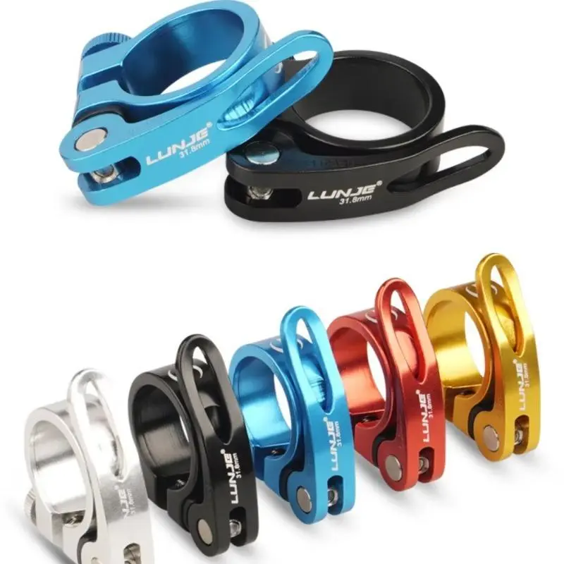 1PC MTB Bike Seatpost Clamp Quick Releas Ultralight Aluminium Alloy Bicycle Seat Post Mount 31.8mm 34.9mm Cycling Accessories Bicycle Parts Bike Accessory