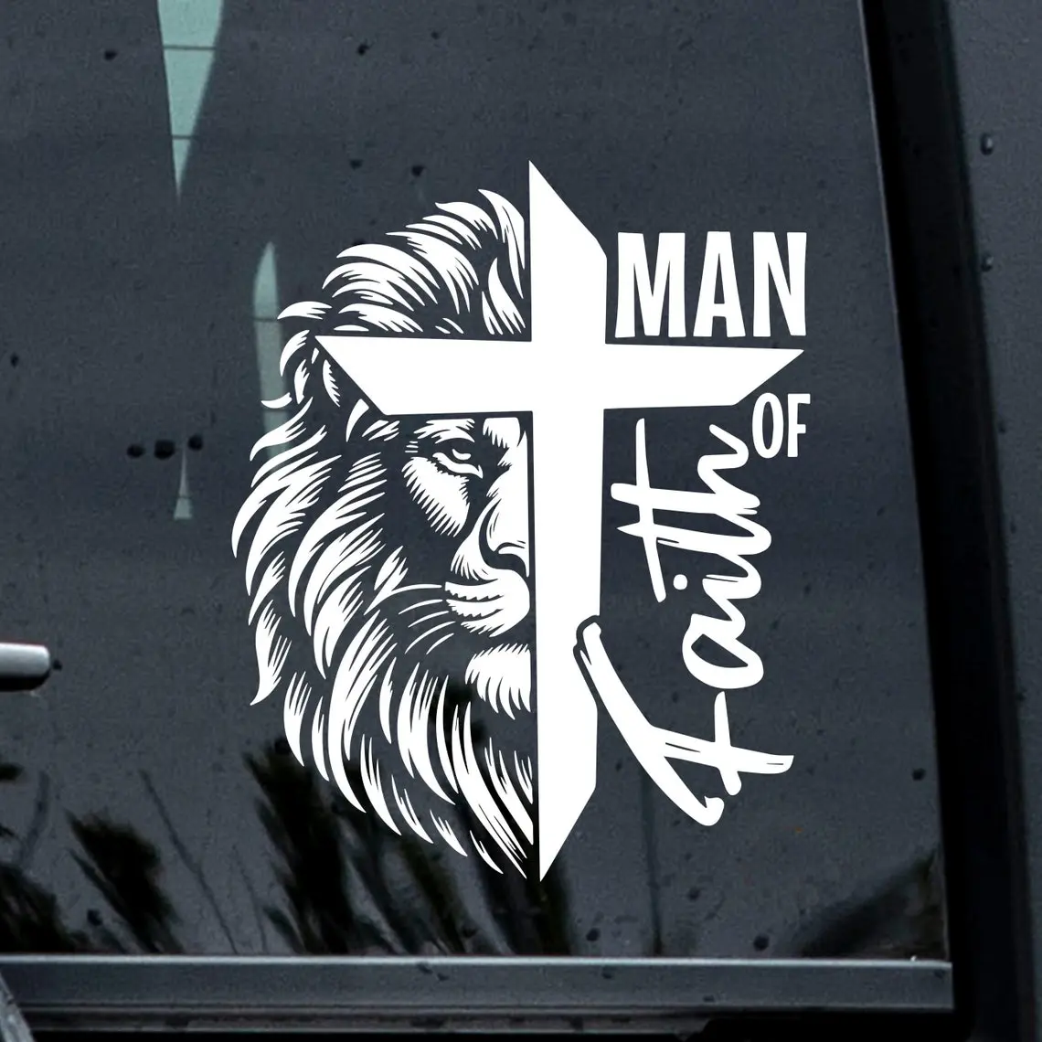 Man of Faith Decal, Christian Decal, Truck Car Decal, God Car Decal, Forgiven Car Decal, Christian Car Decal, Gift For Mother, Jesus Decal, Lion Decal