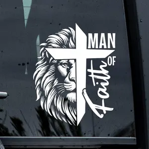 Man of Faith Decal, Christian Decal, Truck Car Decal, God Car Decal, Forgiven Car Decal, Christian Car Decal, Gift For Mother, Jesus Decal, Lion Decal