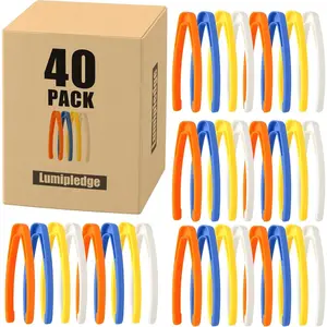 40 PCS Sensory Bin Tools Toddler Plastic Tweezers Fine Motor Toys Experiments Toy Plastic Tweezers for Kids (40)