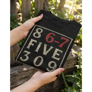 Boys Girls 867 Five 309 Funny 80s Retro Graphic Tee, Distressed Vintage Style Classic Song Reference Shirt, Soft Cotton Nostalgic Music Fan Gift Unisex