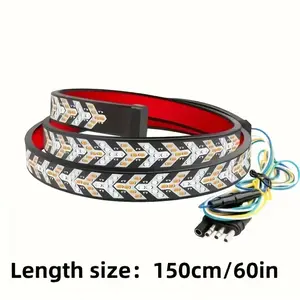 Tailgate Light Bar, Aluminum Frame Triple Row LED Tailgate Light Strip for Truck, Pickup,Trailer with Full Function Red Brake White Reverse Amber Turn Signal Double Flash Light