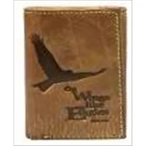 Christian Art Gifts  Wallet Genuine Leather On Wings Like Eagles Tan