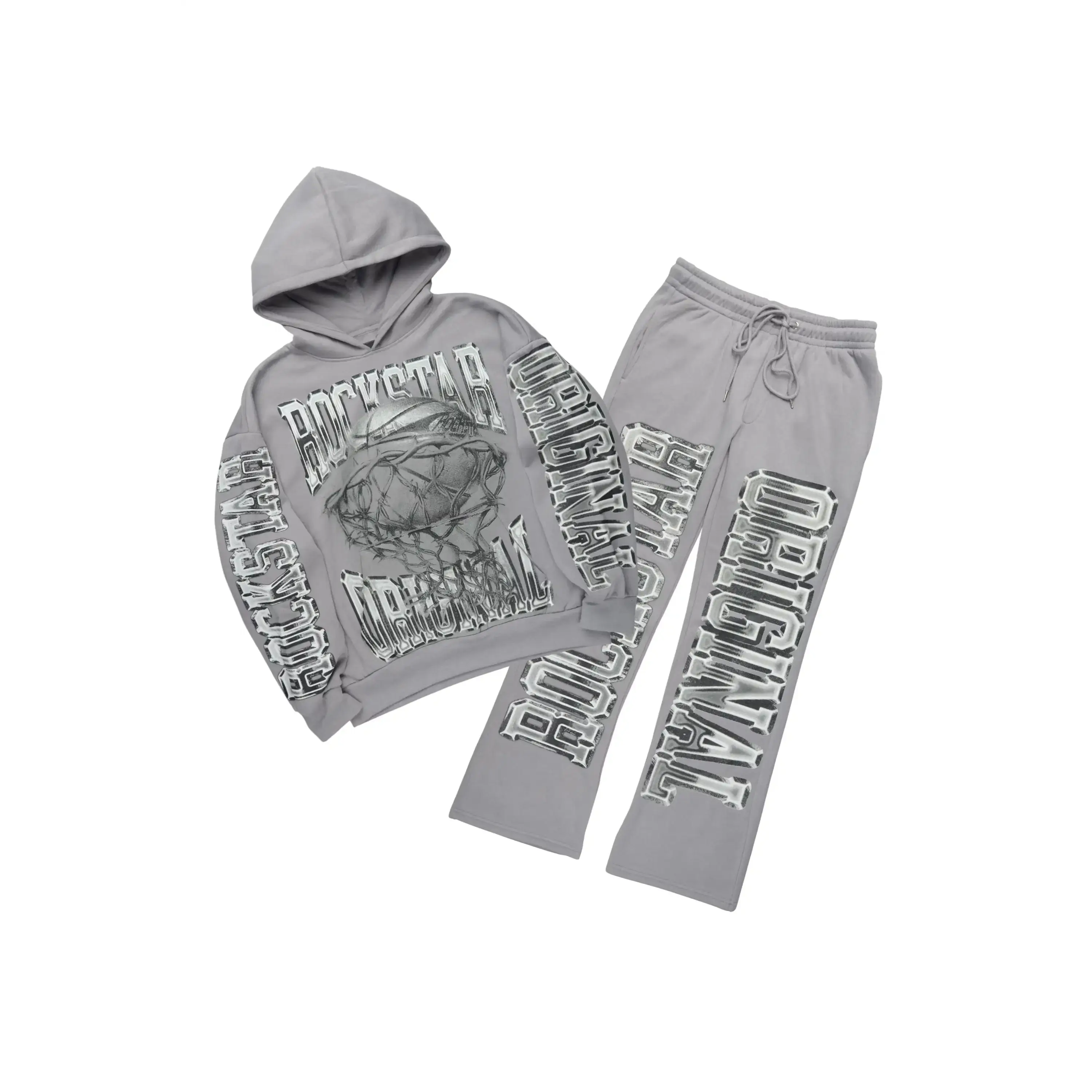 Rleague Grey Hoodie/Baggy Pant Track Set Rleague Grey Hoodie/Baggy Pant Track Set