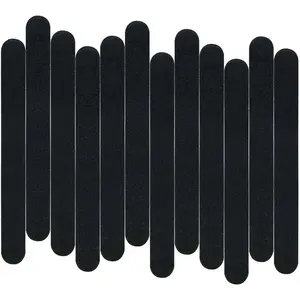 12 Pack Professional Emery Boards - 100/180 Grit Nail File Pack for Acrylic and Natural Nails, Black