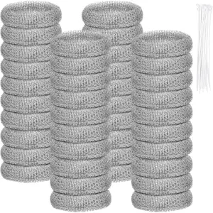 Lint Traps for Washing Machine Hose, 40 pcs Stainless Steel Lint Snare Traps, Laundry Mesh Washer Hose Filter, Washer Drain Lint Catcher with 40 pcs Cable Ties